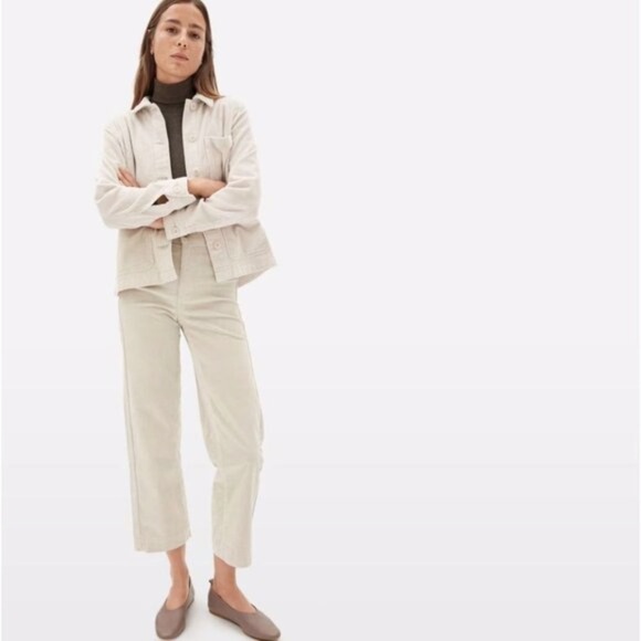 EVERLANE Women's Corduroy Chore Jacket Shacket in Bone Large - Picture 4 of 15